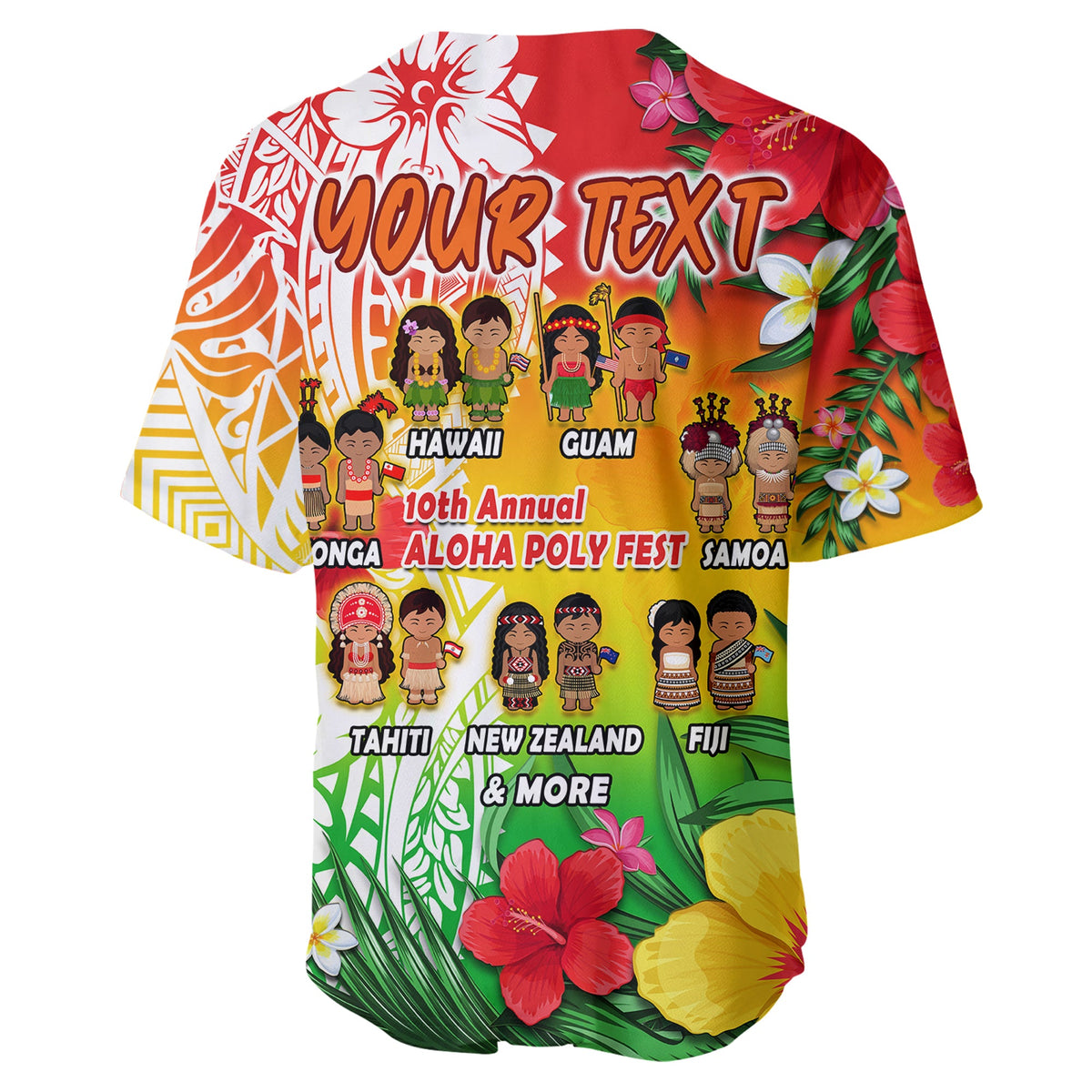 (Custom Personalised) Aloha Poly Fest Baseball Jersey Polynesian Pattern With Tropical Flowers LT14 - Polynesian Pride