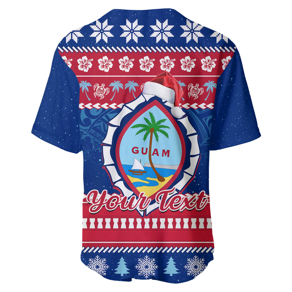 (Custom Personalised) Guam Christmas Baseball Jersey Guaman Seal Polynesian Felis Pusgua LT14 - Polynesian Pride