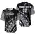 (Custom Text And Number) Fiji Rugby Baseball Jersey Fijian Cibi Dance Tapa Pattern Black LT14 Black - Polynesian Pride