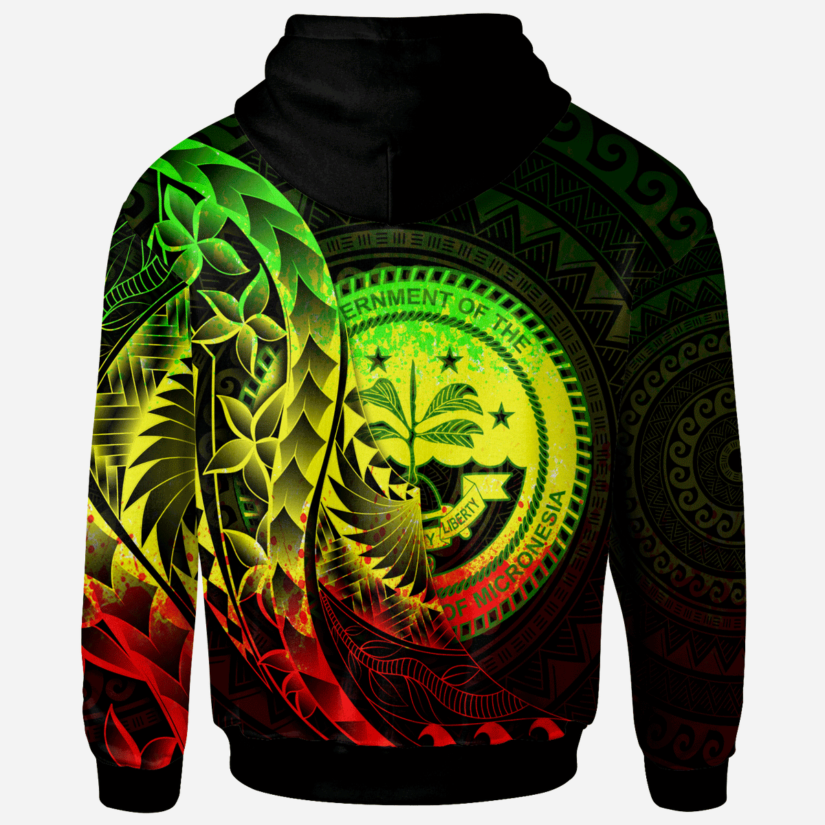 Federated States of Micronesia Hoodie Polynesian Pattern Style Raggae Color - Polynesian Pride