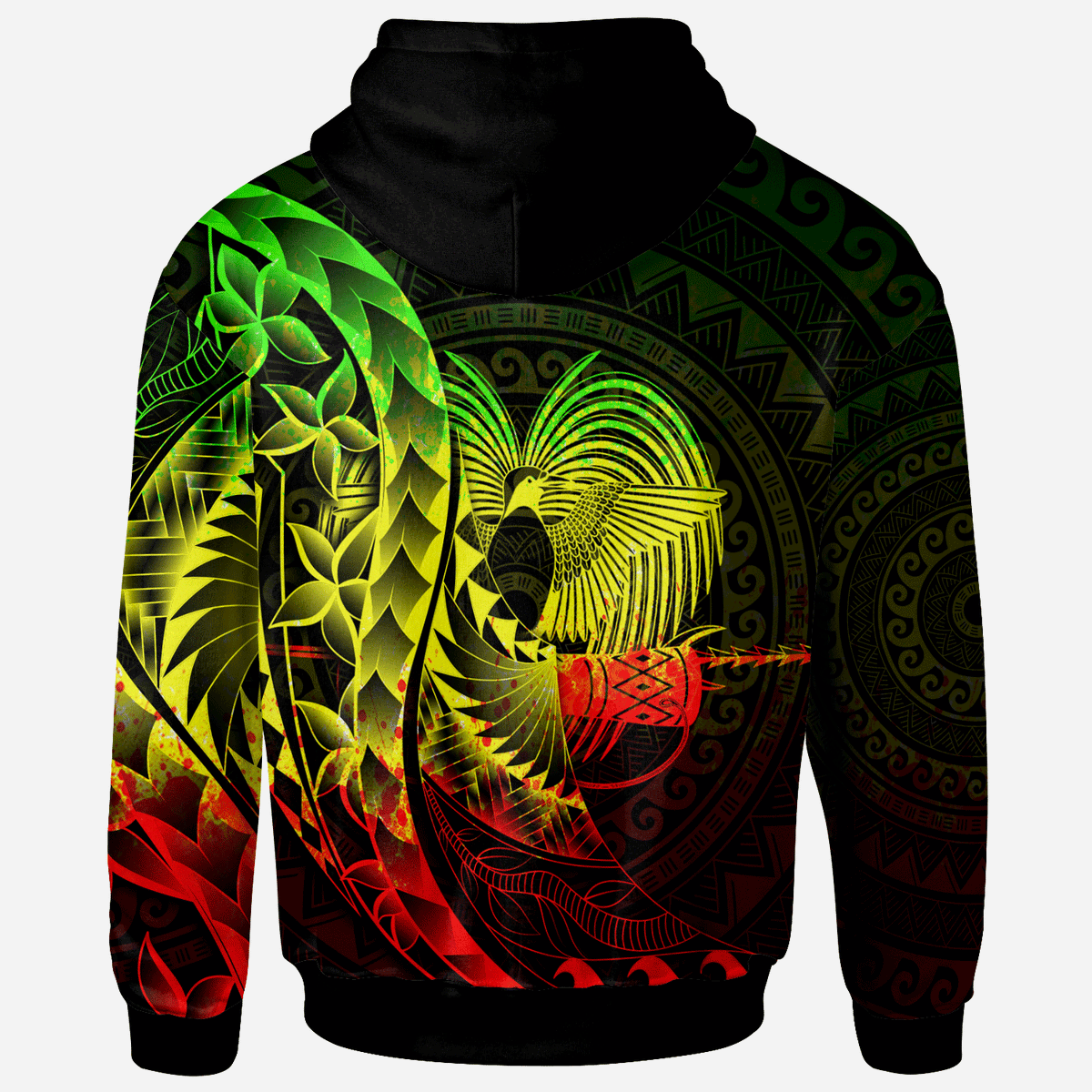 Papua New Guinea Zip Hoodie Custom Polynesian Pattern Style Reggae Color - Polynesian Pride