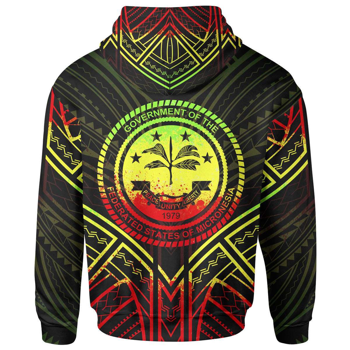 Federated States of Micronesia Hoodie Federated States of Micronesia Seal Reggae Tribal Patterns - Polynesian Pride