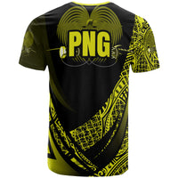 Papua New Guinea T Shirt Yellow Polynesian Patterns Sport Style - Polynesian Pride
