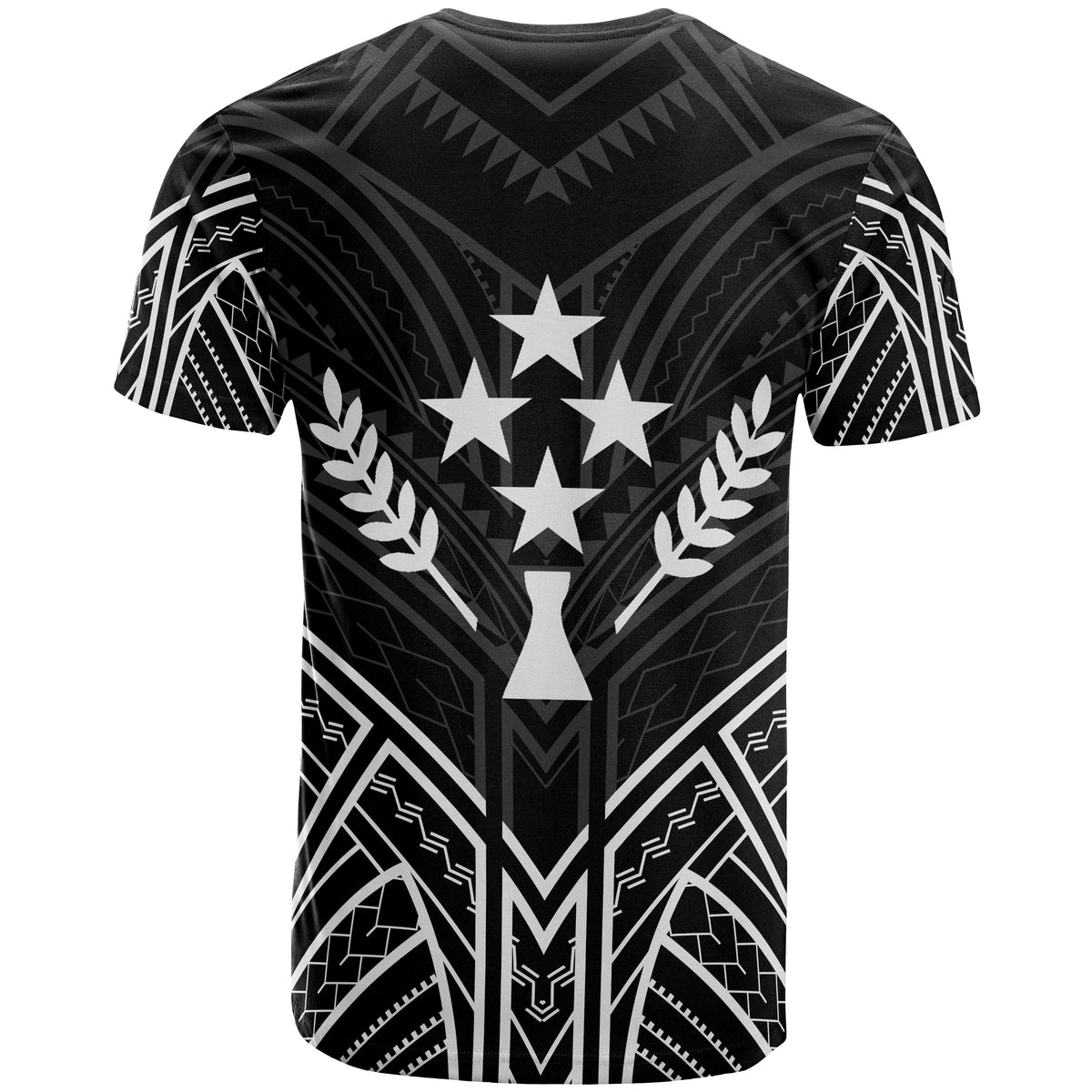 Kosrae State T Shirt Kosrae State Seal Tribal Black Color Patterns - Polynesian Pride