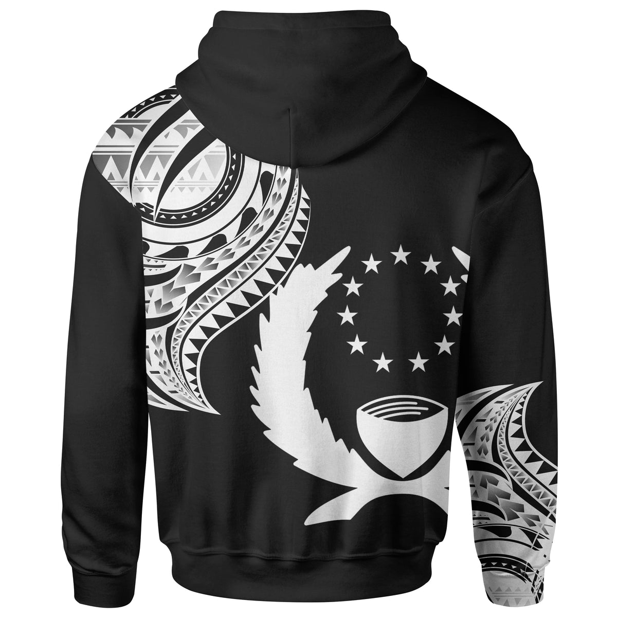 Pohnpei State Custom Hoodie Pohnpei State Tatau White Patterns - Polynesian Pride
