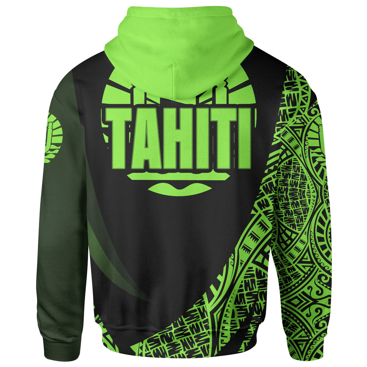 Tahiti Hoodie Green Polynesian Patterns Sport Style - Polynesian Pride