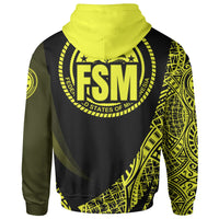 Federated States of Micronesia Hoodie Yellow Polynesian Patterns Sport Style - Polynesian Pride