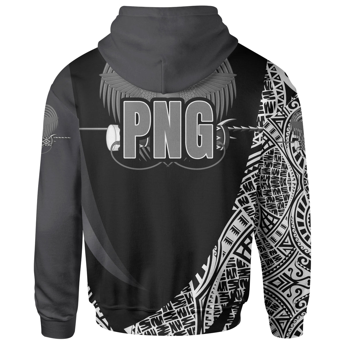 Papua New Guinea Hoodie White Polynesian Patterns Sport Style - Polynesian Pride
