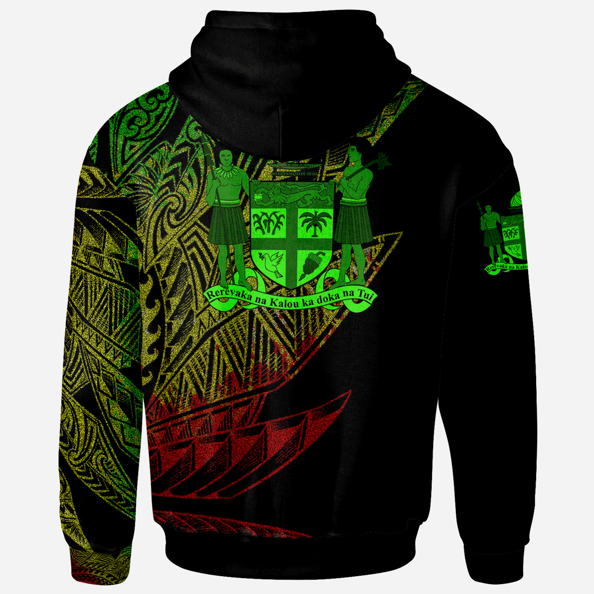 Fiji Zip Hoodie Legends Are Born In Reggae Color - Polynesian Pride