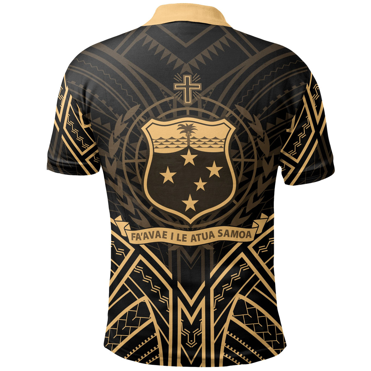 Samoa Polo Shirt Samoan Seal Gold Tribal Patterns - Polynesian Pride