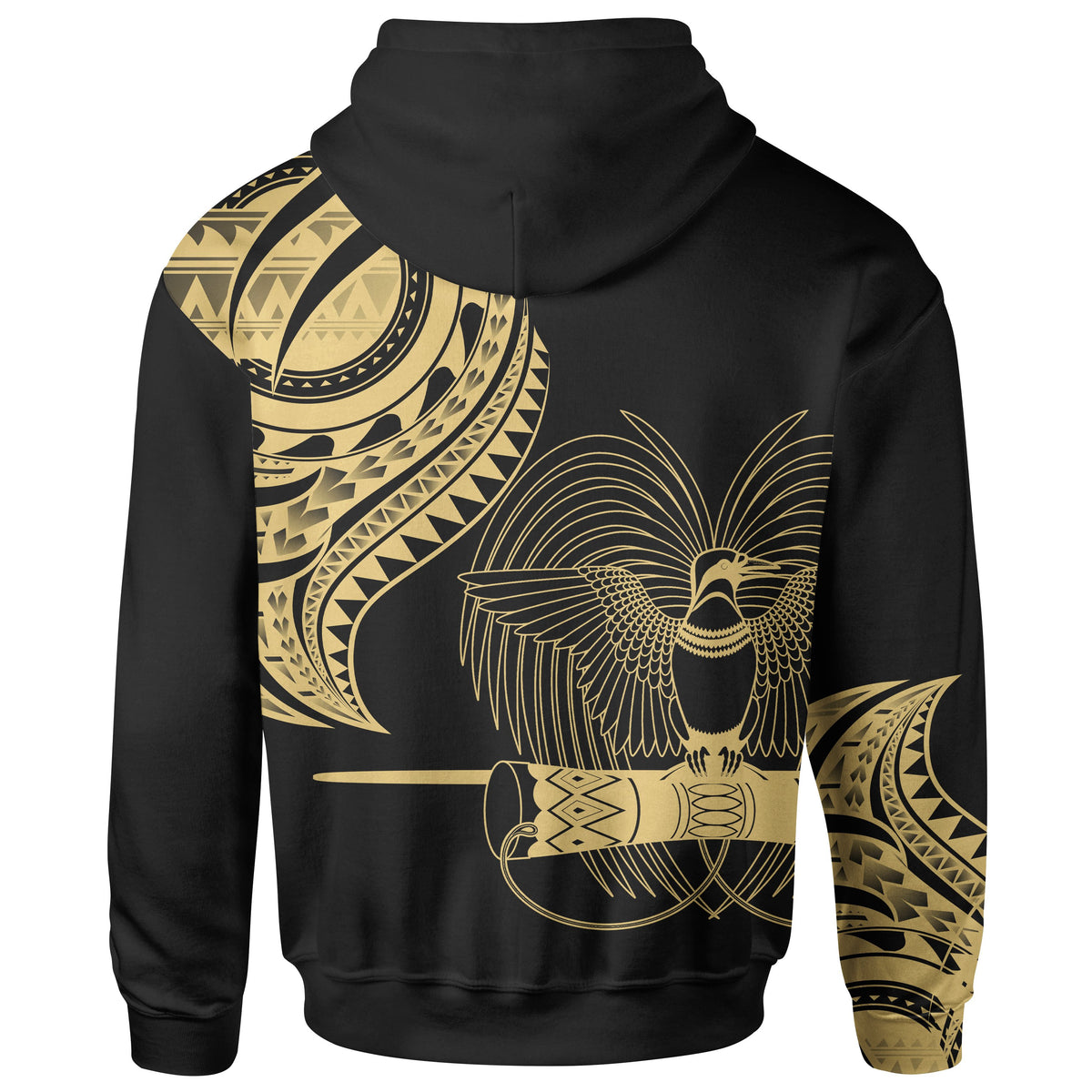 Papua New Guinea Hoodie Papua New Guinea Tatau Gold Patterns - Polynesian Pride