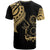 Cook Islands T Shirt Polynesian Tatau Gold Patterns With Coat of Arms - Polynesian Pride
