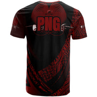 Papua New Guinea T Shirt Red Polynesian Patterns Sport Style - Polynesian Pride