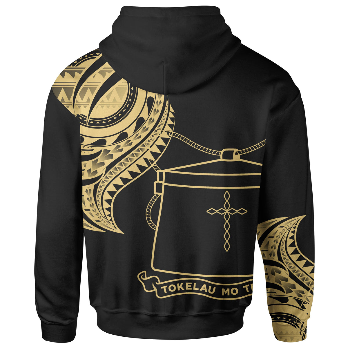Tokelau Zip Hoodie Tokelau Tatau Gold Patterns - Polynesian Pride