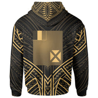 Wallis & Futuna Hoodie Wallis & Futuna Seal Gold Tribal Patterns - Polynesian Pride