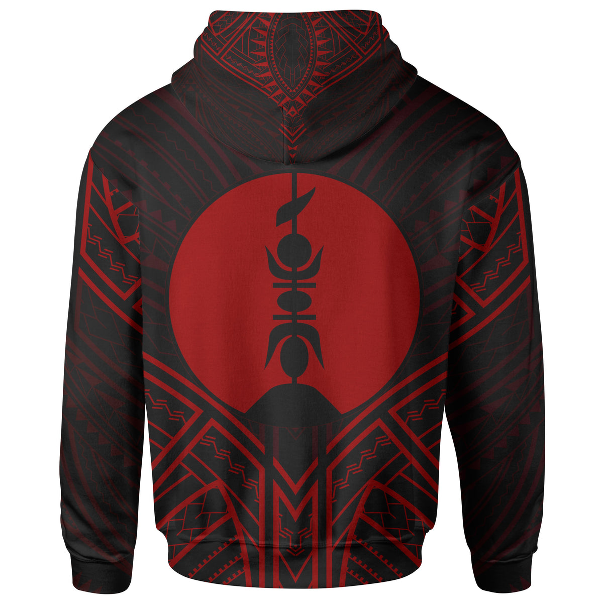 New Caledonia Hoodie New Caledonia Seal Red Tribal Patterns - Polynesian Pride