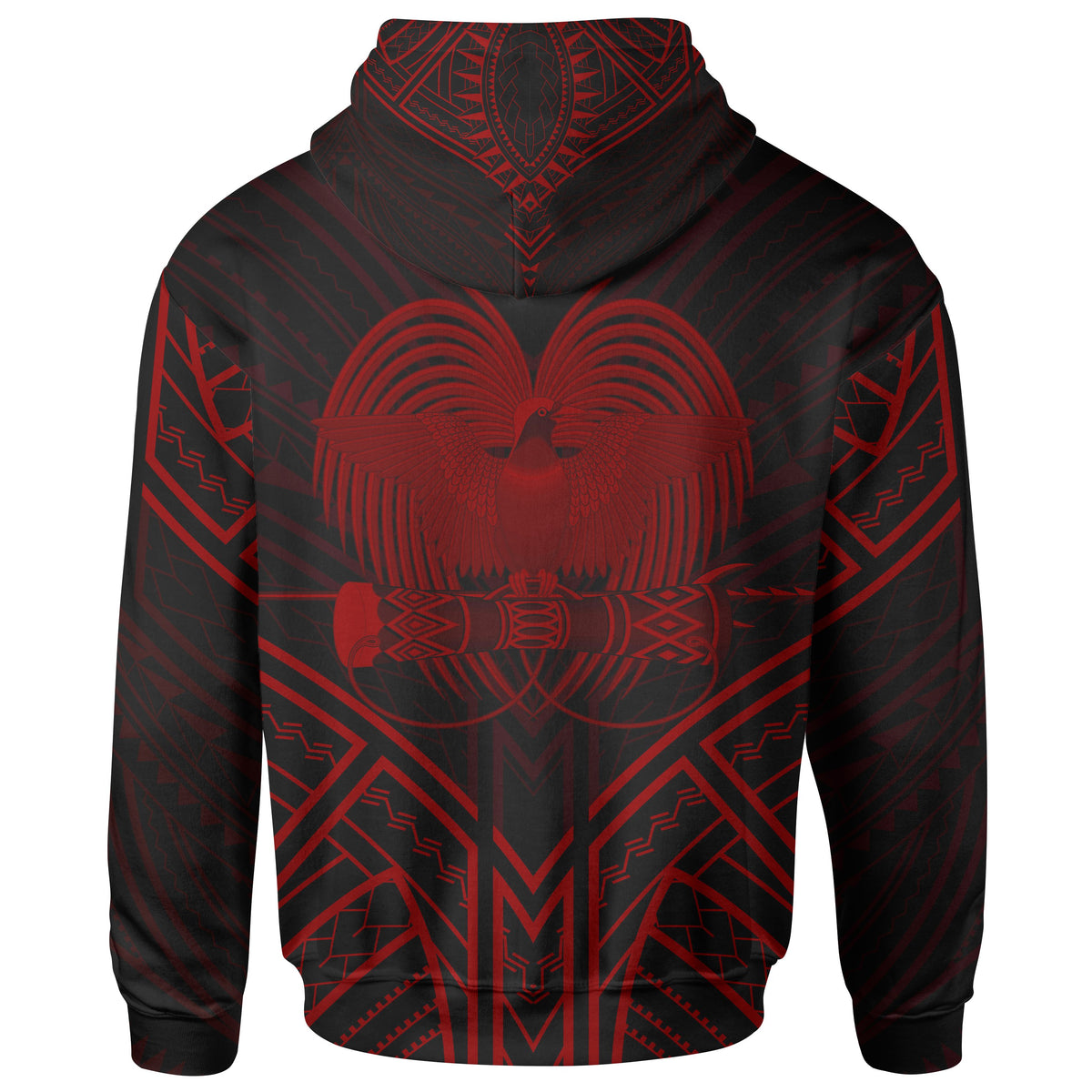 Papua New Guinea Hoodie Papua New Guinea Seal Red Tribal Patterns - Polynesian Pride