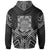 Tuvalu Zip Hoodie Tuvalu Seal Black Tribal Patterns - Polynesian Pride