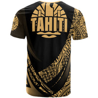 Tahiti T Shirt Gold Polynesian Patterns Sport Style - Polynesian Pride