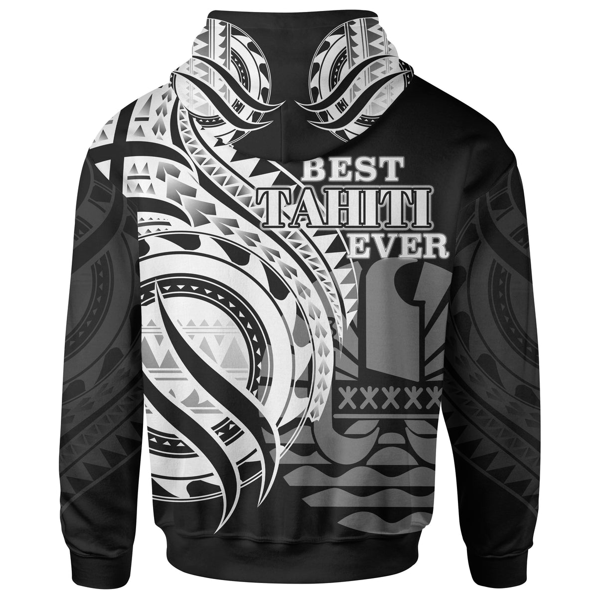 Tahiti Zip Hoodie Polynesian Patterns Best Tahiti Ever - Polynesian Pride