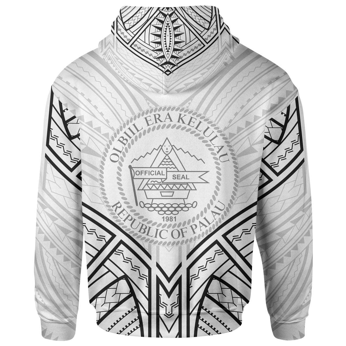 Palau Zip Hoodie Palau Seal Tribal Patterns - Polynesian Pride