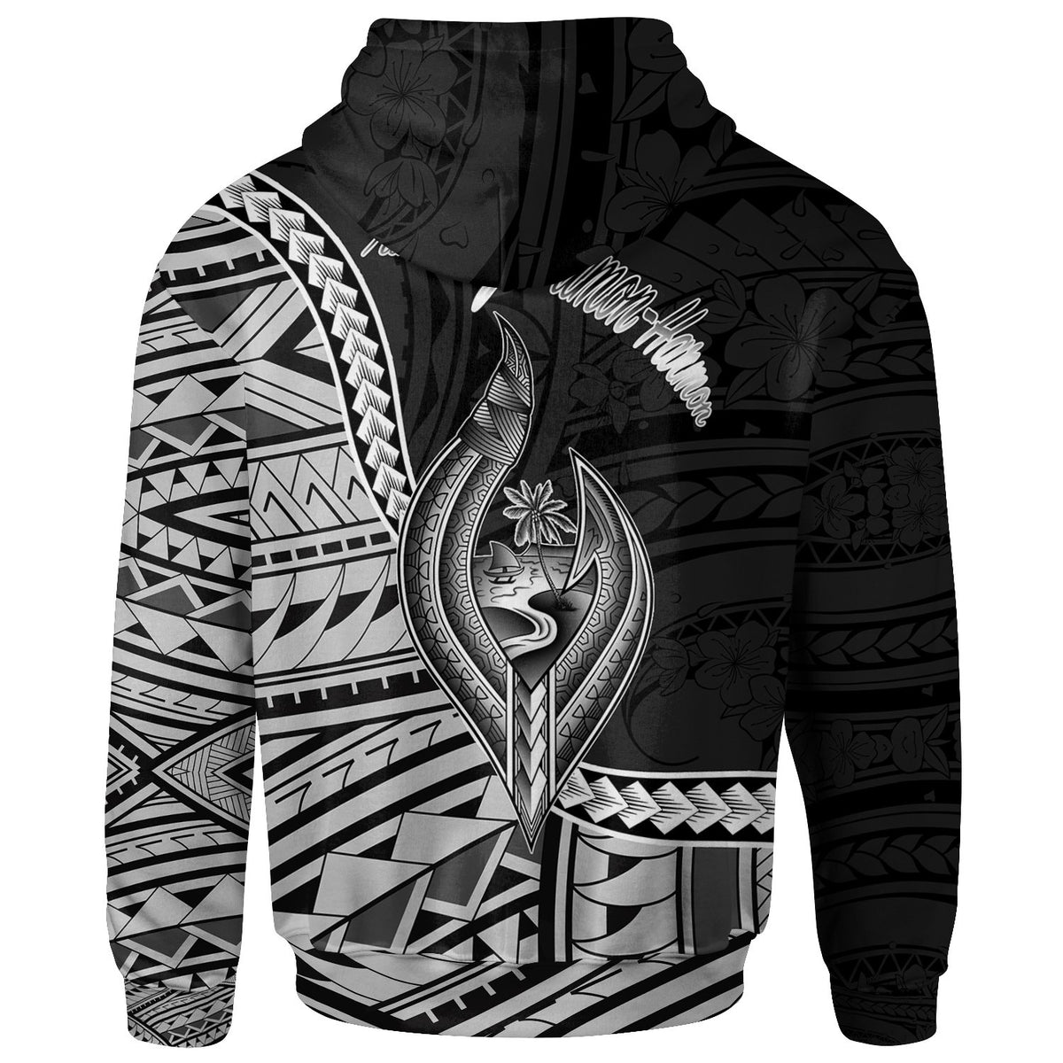 Guam Zip Hoodie Tamuning Tumon Harmon Seal of Guam Polynesian Patterns - Polynesian Pride