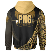 Papua New Guinea Hoodie Gold Polynesian Patterns Sport Style - Polynesian Pride