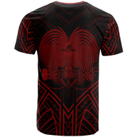 Papua New Guinea T Shirt Papua New Guinea Seal Tribal Red Color Patterns - Polynesian Pride