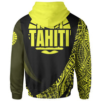 Tahiti Zip Hoodie Yellow Polynesian Patterns Sport Style - Polynesian Pride