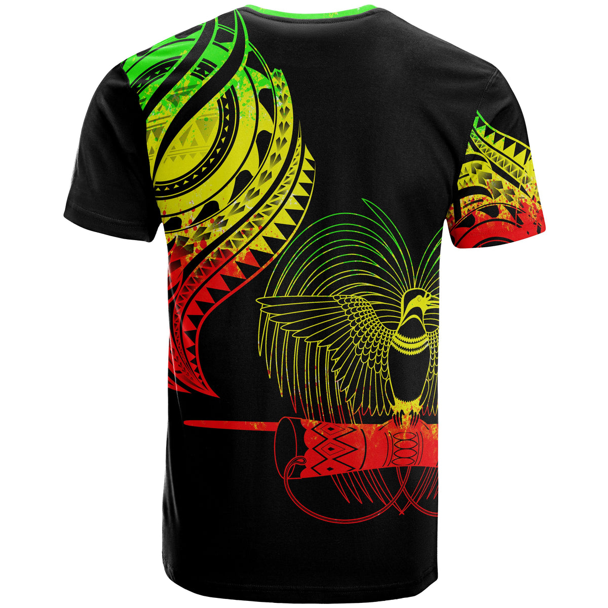 Papua New Guinea T Shirt Papua New Guinea Tatau Reggae Patterns With Coat Of Arms - Polynesian Pride