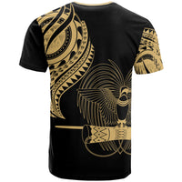 Papua New Guinea T Shirt Papua New Guinea Tatau Gold Patterns With Coat Of Arms - Polynesian Pride