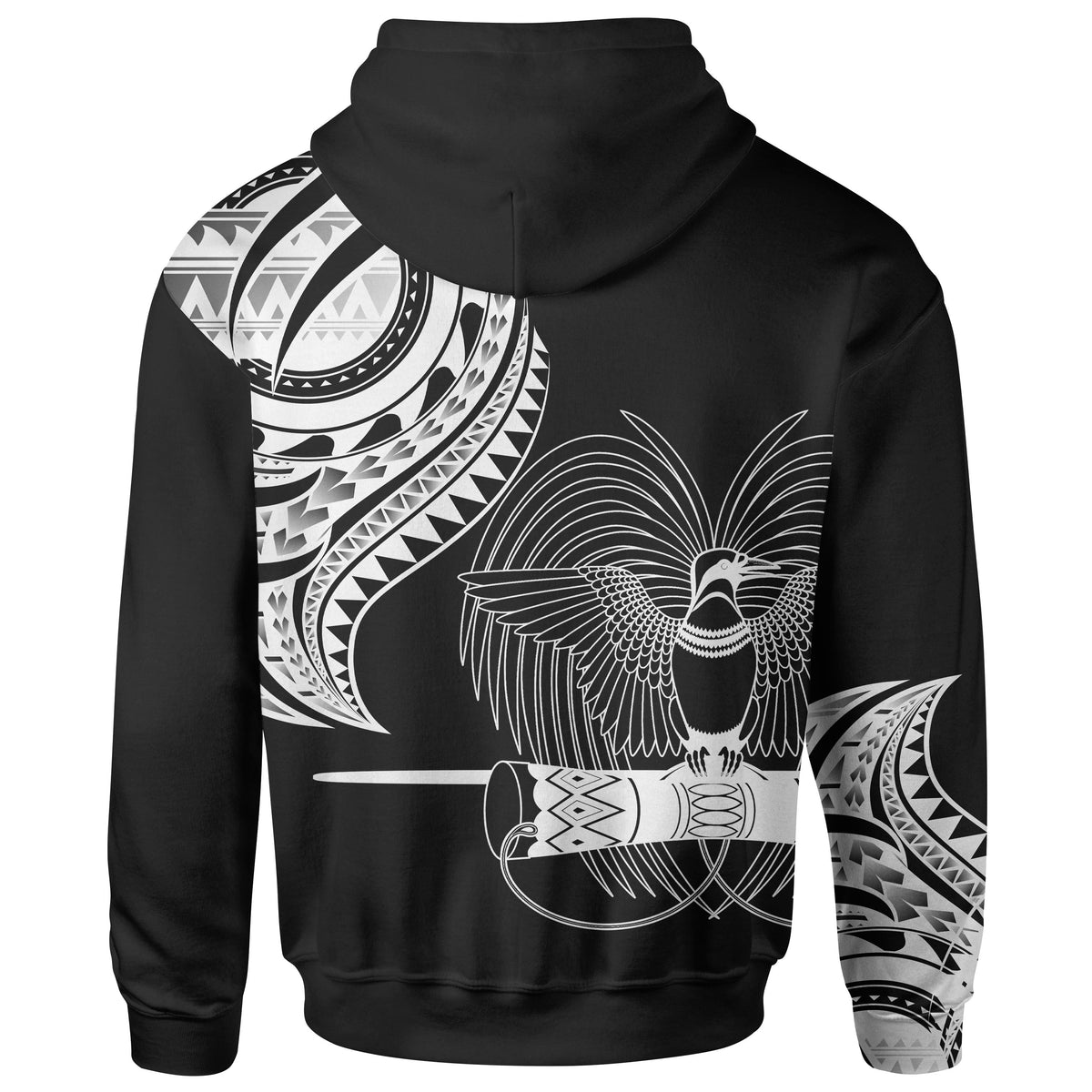 Papua New Guinea Hoodie Papua New Guinea Tatau White Patterns - Polynesian Pride