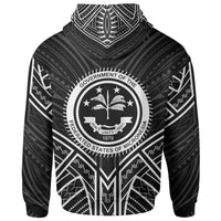 Federated States of Micronesia Hoodie Federated States of Micronesia Seal Black Tribal Patterns - Polynesian Pride