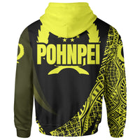 Pohnpei State Hoodie Yellow Polynesian Patterns Sport Style - Polynesian Pride