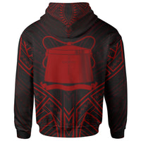 Tokelau Hoodie Tokelau Seal Red Tribal Patterns - Polynesian Pride