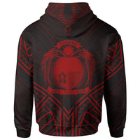 Nauru Hoodie Nauru Seal Red Tribal Patterns - Polynesian Pride