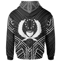 Pohnpei State Hoodie Pohnpei State Seal Black Tribal Patterns - Polynesian Pride