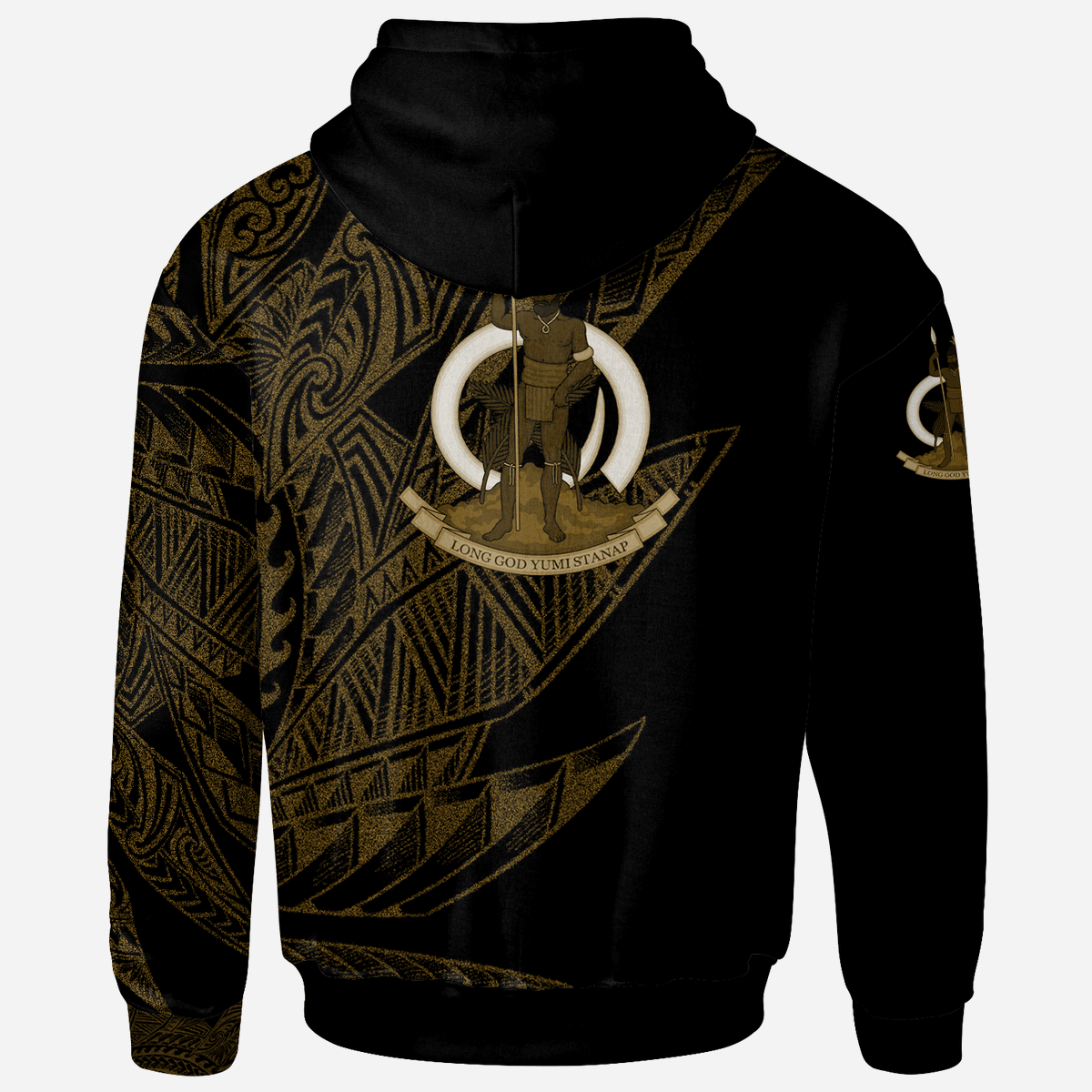 Vanuatu Hoodie Legends Are Born In Gold Color - Polynesian Pride