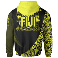 Fiji Hoodie Yellow Polynesian Patterns Sport Style - Polynesian Pride