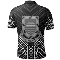 Tuvalu Polo Shirt Tuvalu Seal Black Tribal Patterns - Polynesian Pride