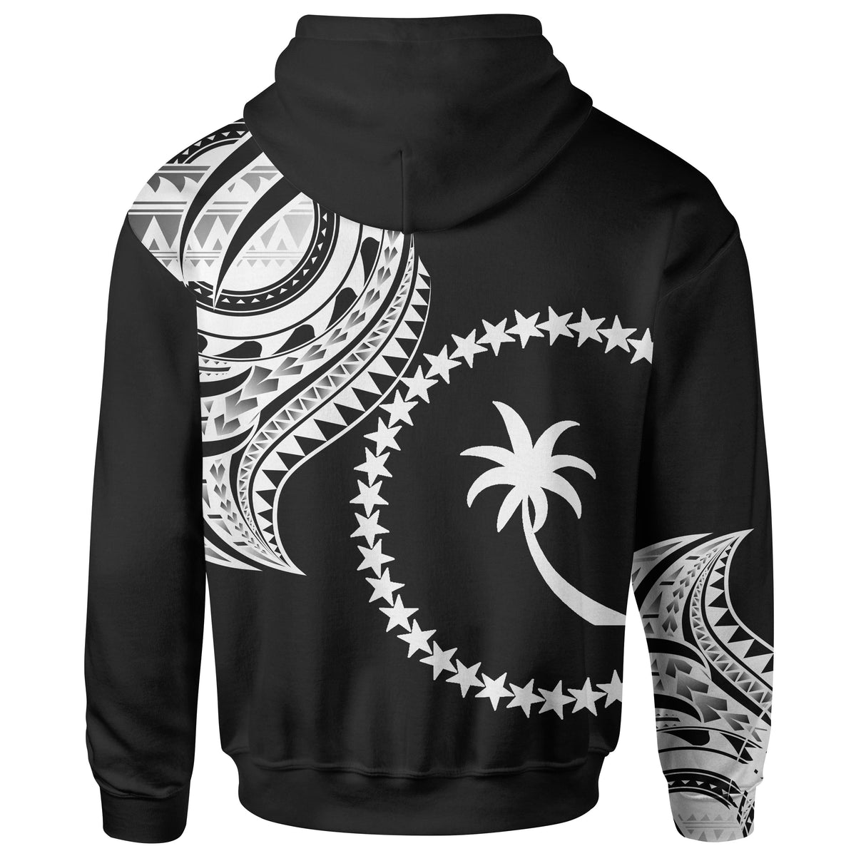Chuuk State Hoodie Chuuk State Tatau White Patterns With Coat ofrms - Polynesian Pride
