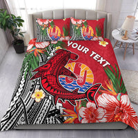 (Custom Personalised) Tahiti Islands Bedding Set Polynesian Shark Mix Tropical Flowers LT14 - Polynesian Pride