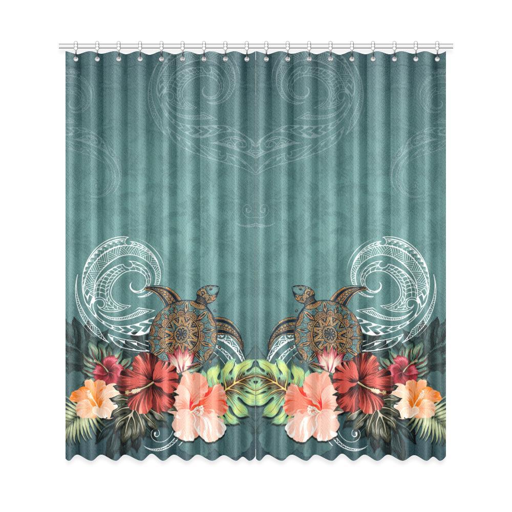 Window Curtain( Two Piece) Hibiscus Polynesian 1 One Size 50"x108"(Two Piece) - Polynesian Pride