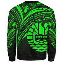 French Polynesia Sweatshirt - Cross Style Green Color - Polynesian Pride