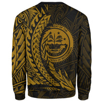 Federated States of Micronesia Custom Personalised Sweatshirt - Wings Style Gold Color - Polynesian Pride