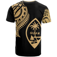 Guam T Shirt Guam Tatau Gold Patterns With Coat of Arms - Polynesian Pride