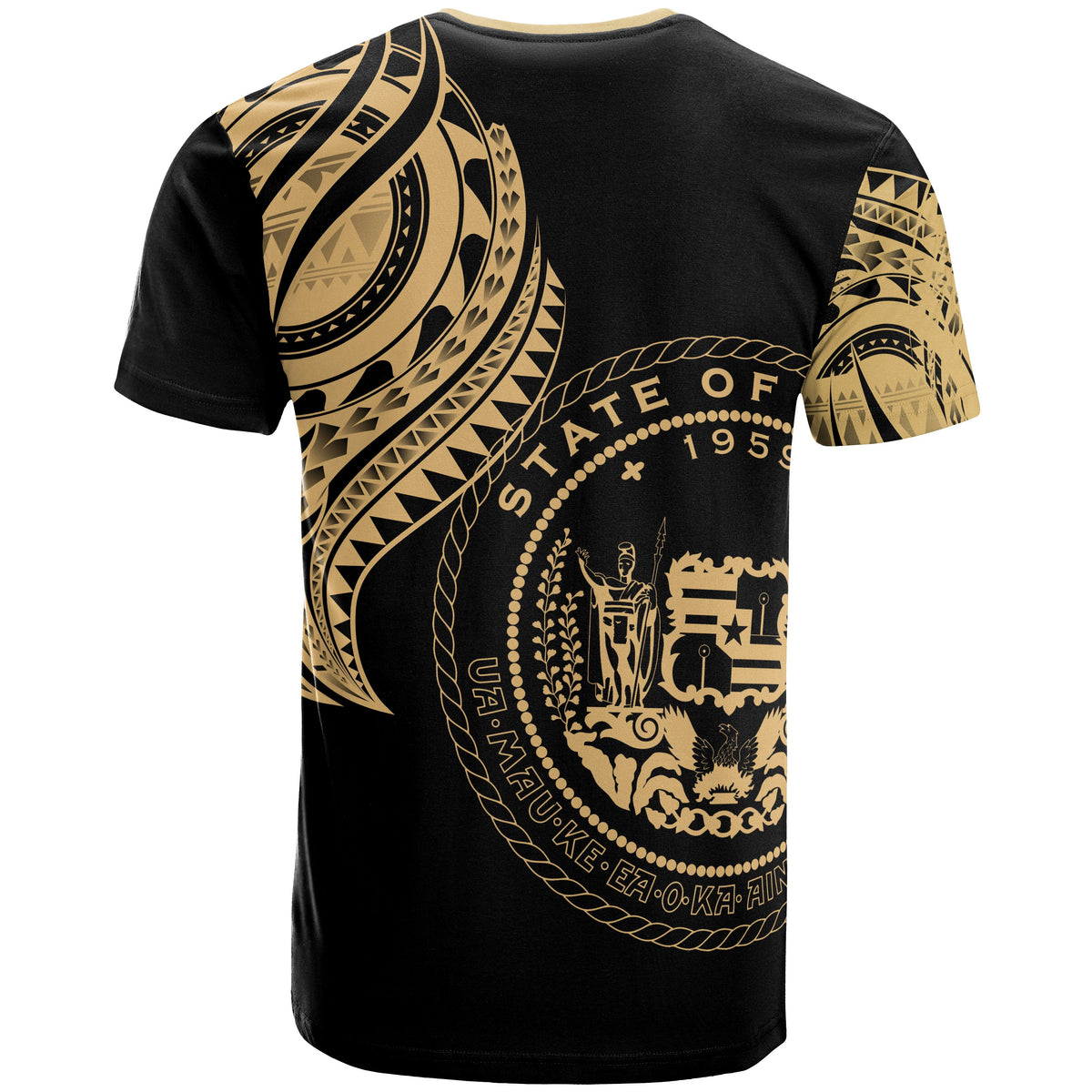 Hawaii T Shirt Hawaii Tatau Gold Patterns - Polynesian Pride