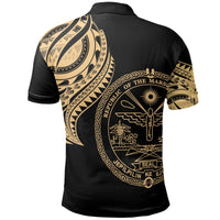 Marshall Polo Shirt Marshall Tatau Gold Patterns - Polynesian Pride