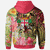 Fiji Zip Hoodie Flowers Tropical With Sea Animals - Polynesian Pride