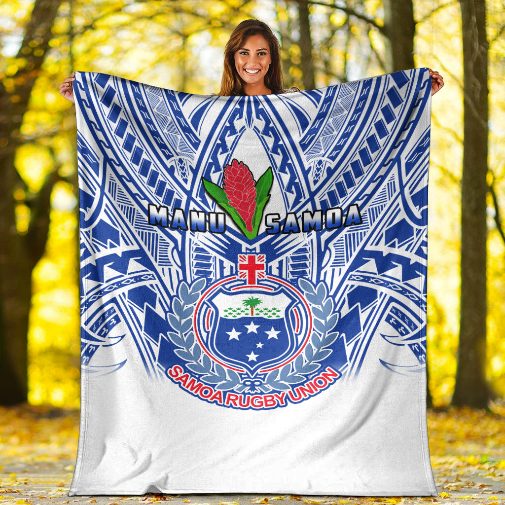 Samoa Rugby Premium Blanket Manu Samoa 7s Ginger White Polynesian LT14 - Polynesian Pride